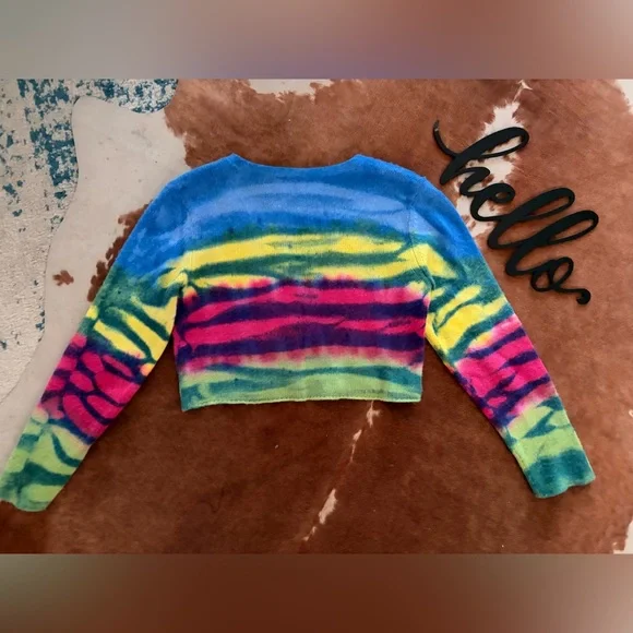 The Elder Statesman Cashmere Set Frank Cardigan and Dip Dye Chunky Cable Shorts - Picture 11 of 15